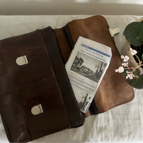 Vintage Roots Leather Chestnut Laptop Brief Bag - Picture 2 of 10